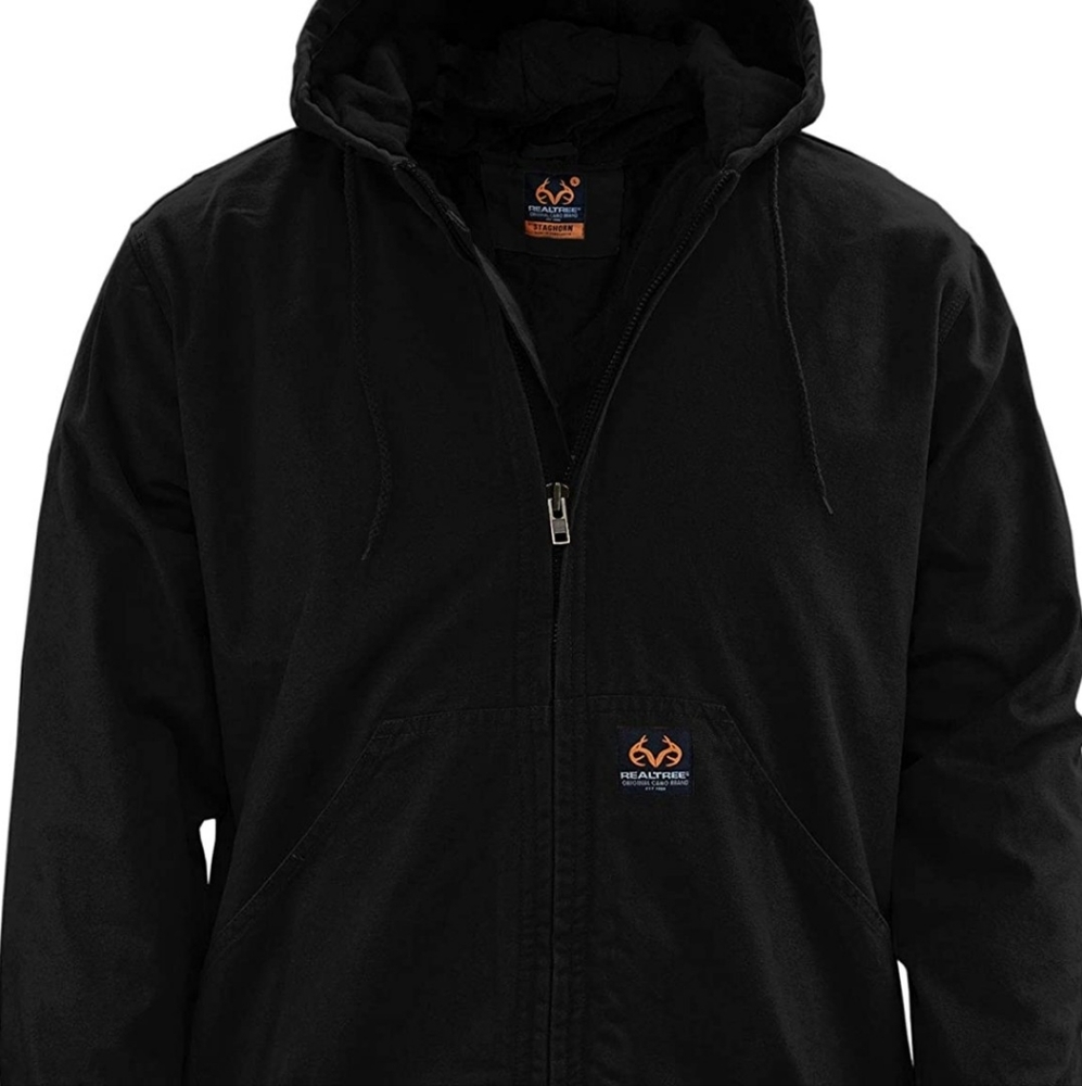 Staghorn Men's Realtree Quilted Lined Canvas Hooded Jacket